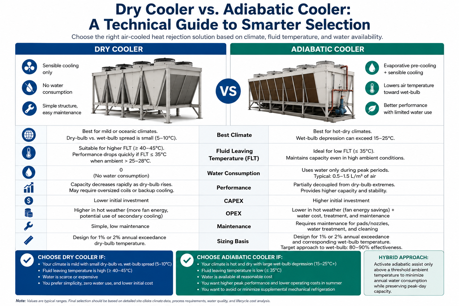 Comparison of Dry Cooler and Insulated Dry Cooler Selection