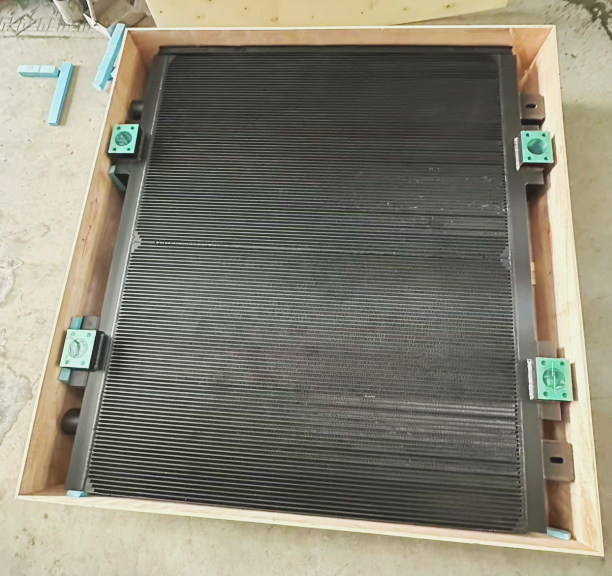 Large surface aluminum radiator panel designed for efficient heat exchange