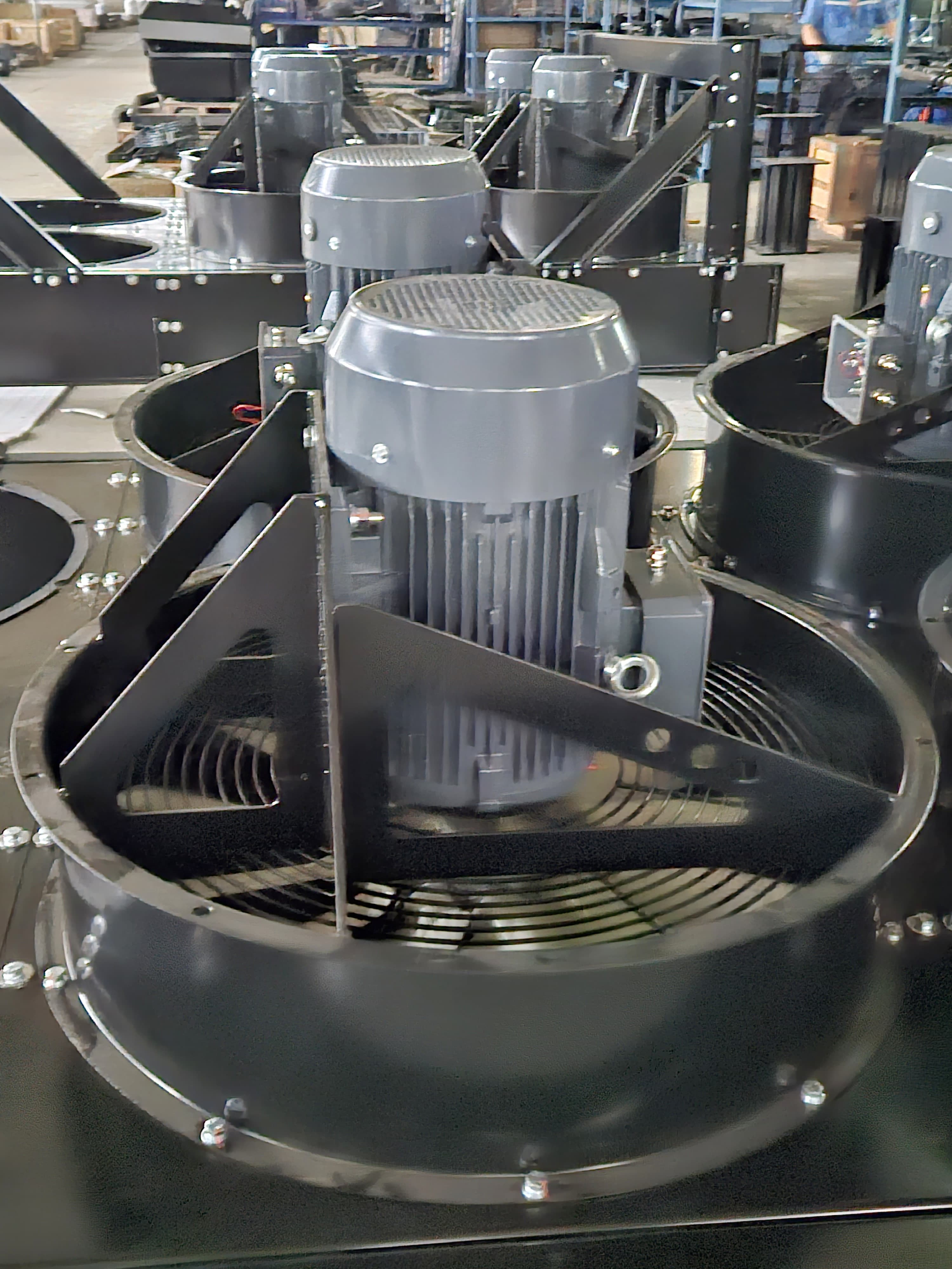 Close view of generator radiator fans