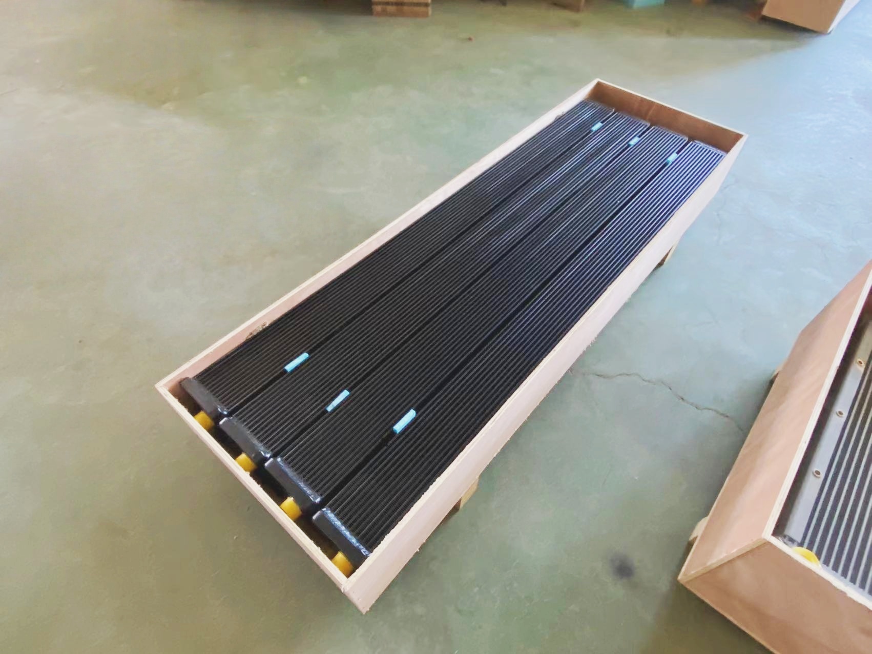 Compact aluminum radiator core ready for heavy-duty equipment cooling