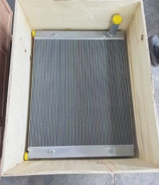 Compact aluminum radiator unit showing fin density and structure