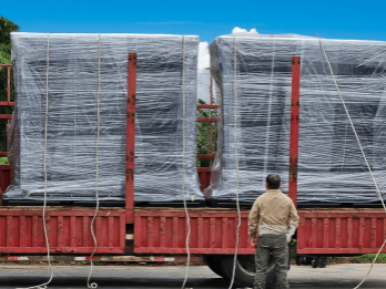 Radiators loaded on truck for delivery