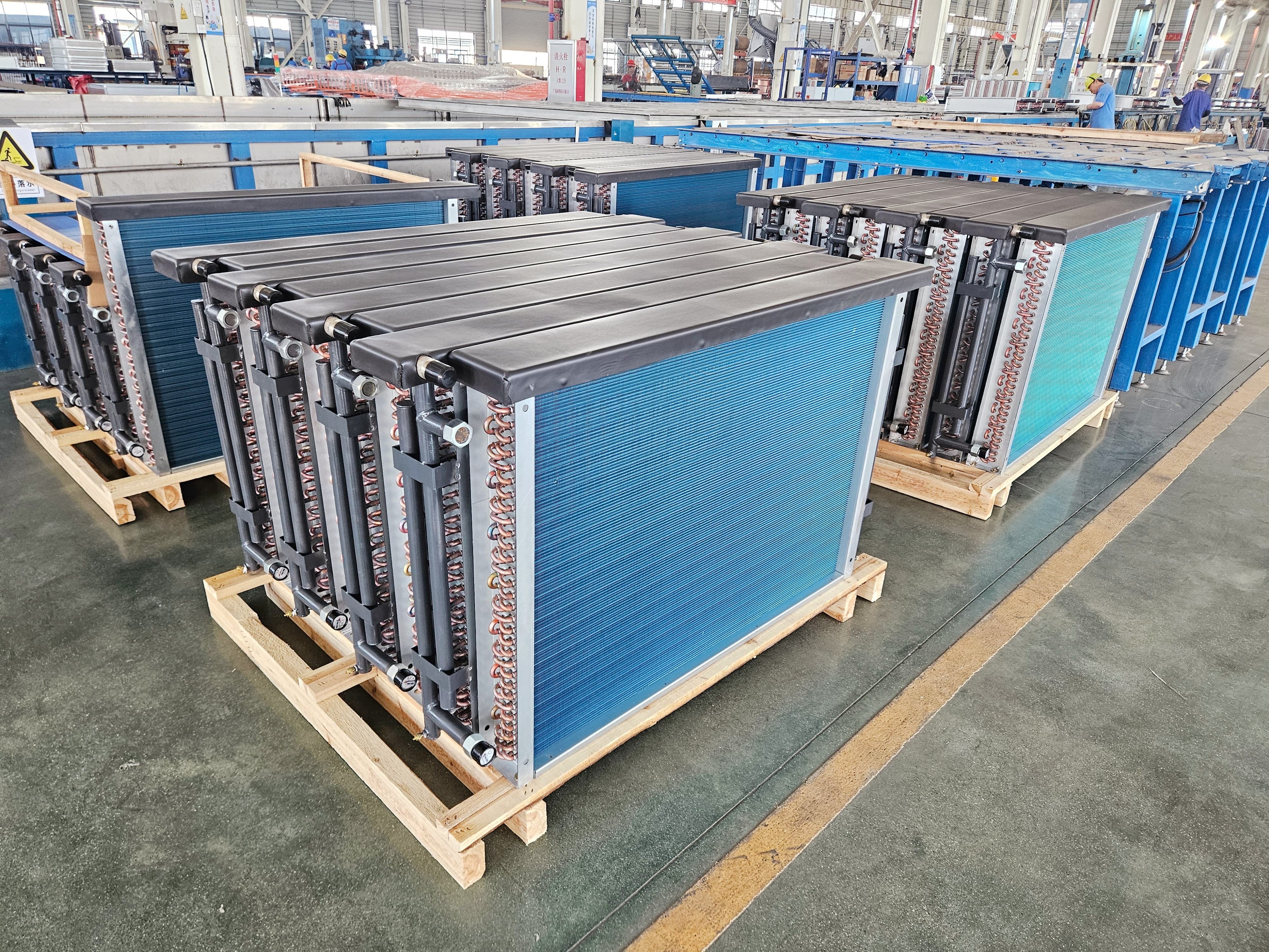 Industrial air-cooled heat exchanger coils with protective coating