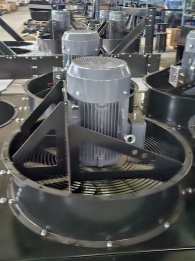 Close view of generator radiator fans