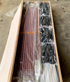 sinrui replacement Copper fin tube Radiators and clips arranged in crates for shipment