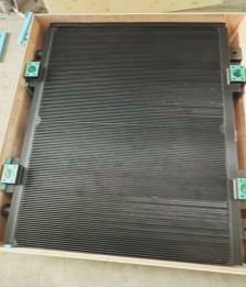 Large surface aluminum radiator panel designed for efficient heat exchange