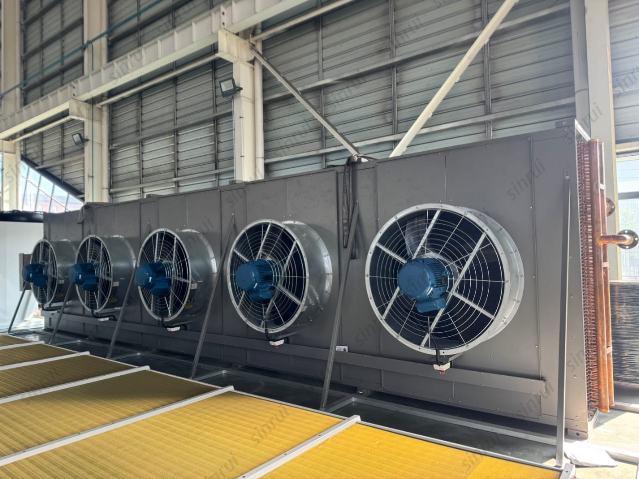 Custom-built power plant radiator manufactured for generator cooling, designed for high-load continuous operation