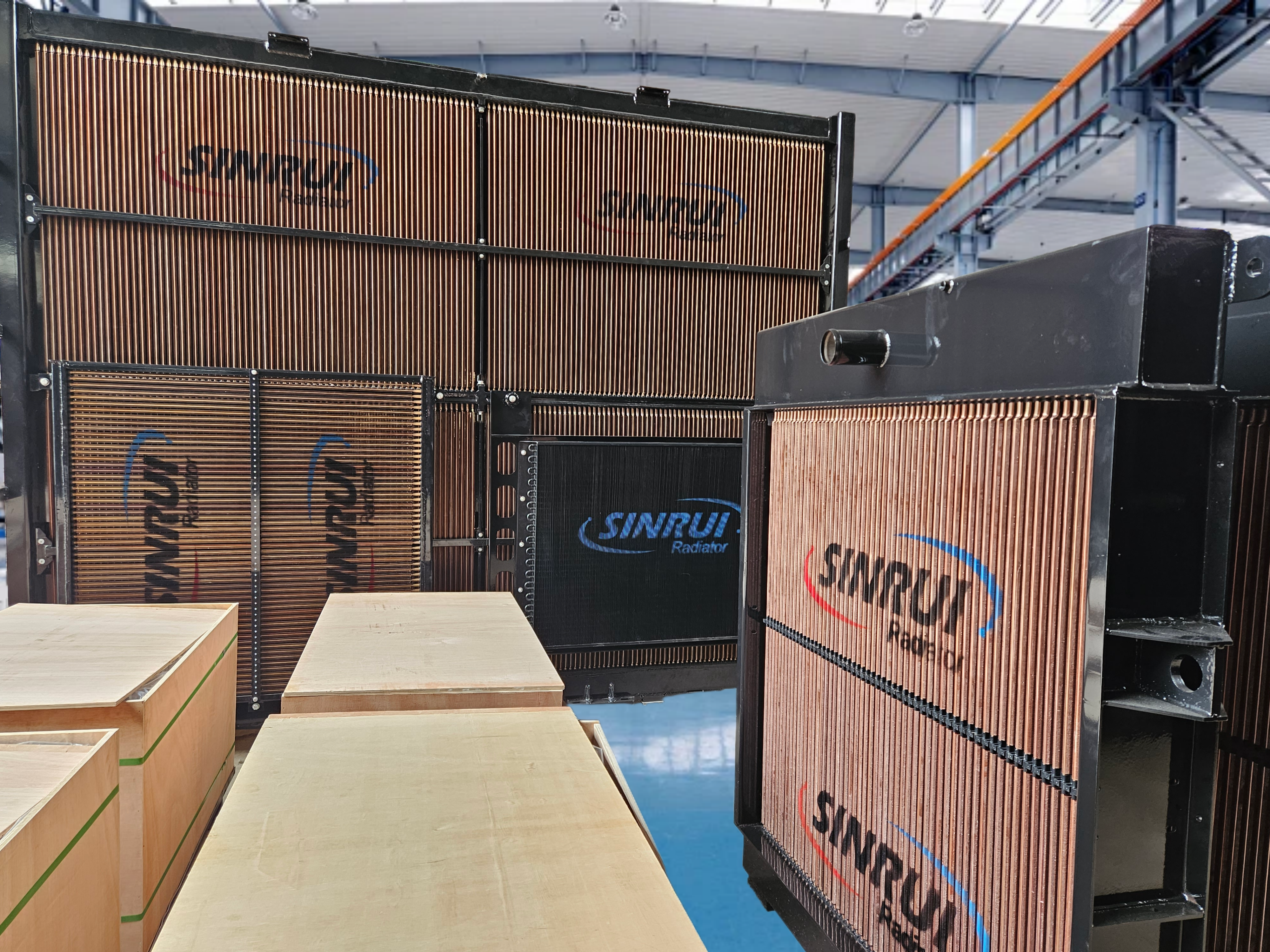 SINRUI heavy-duty radiator komatsu 785-7 packed in wooden crate