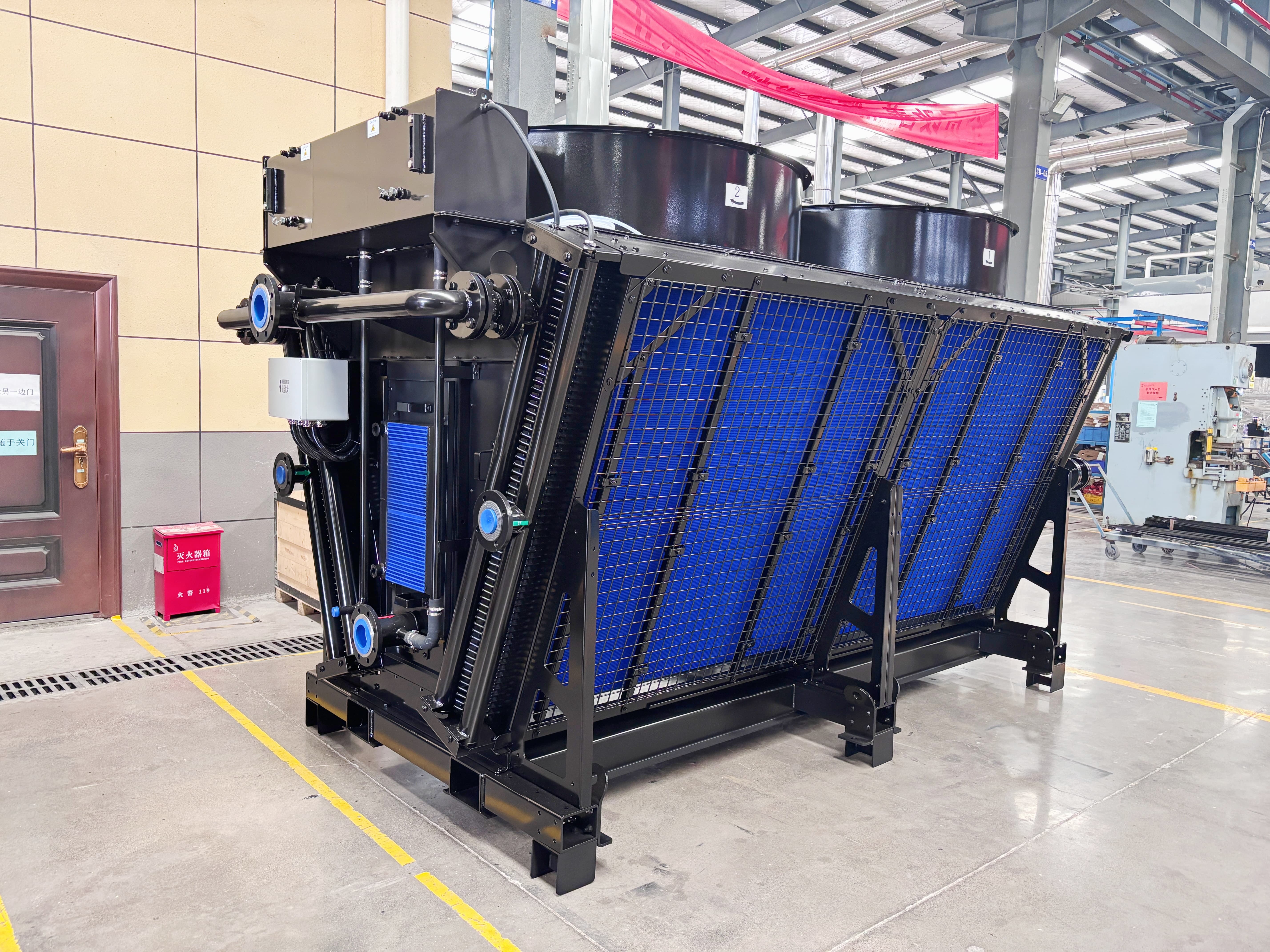 Blue fin-tube anti-corrosion radiator module