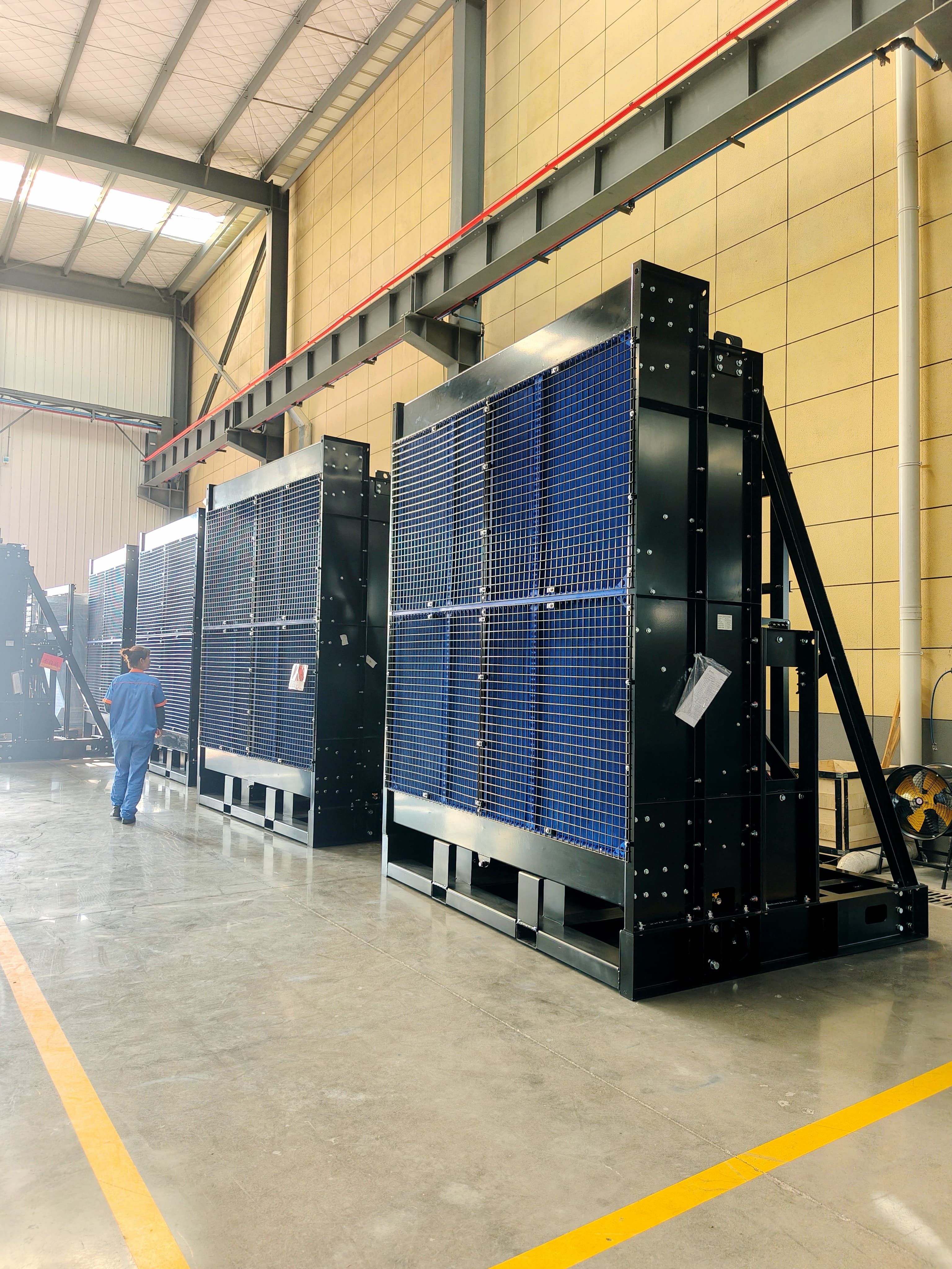 Anti-corrosion radiators lined up for inspection